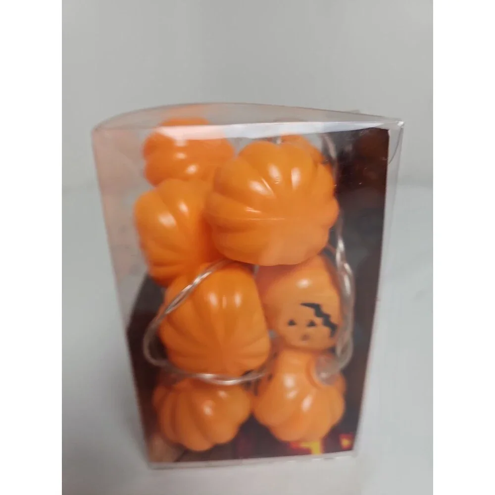 Halloween Pumpkin String Lights Jack-O'-Lantern Battery Operated Decor New
